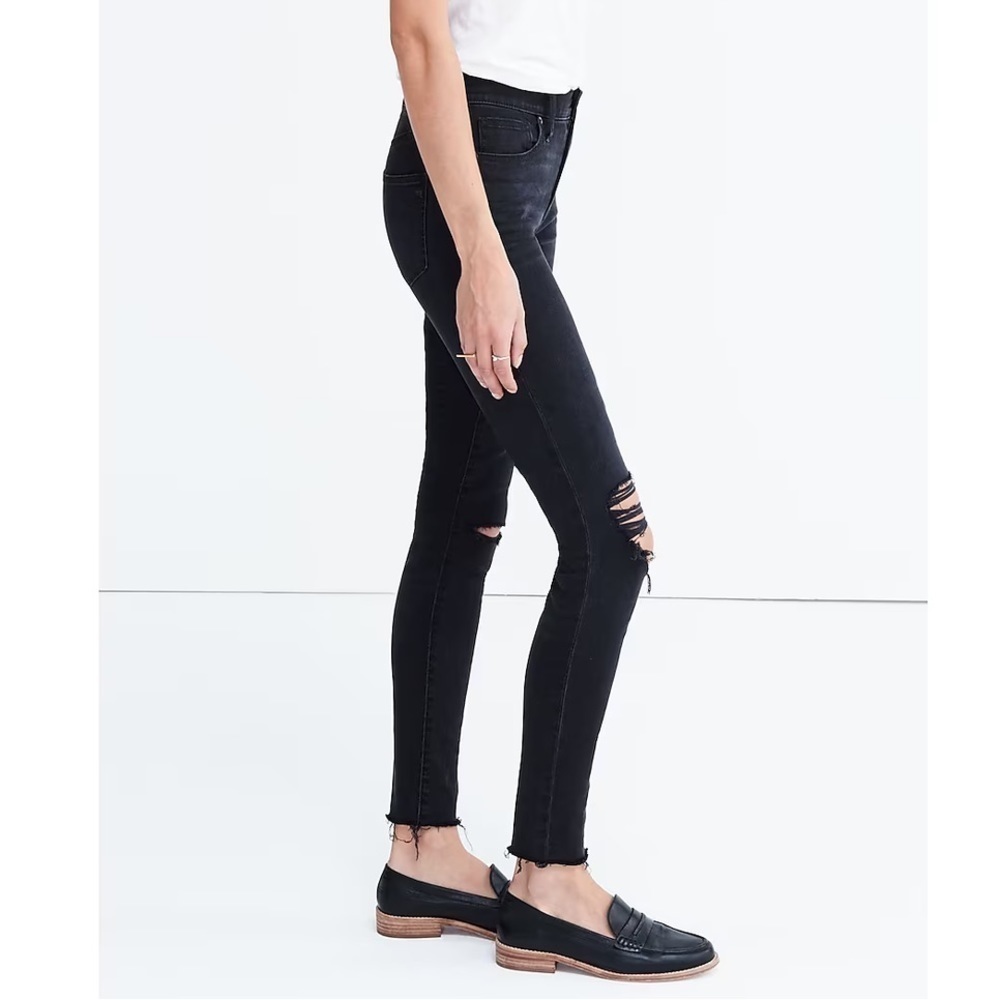 madewell taller 9” high rise skinny jeans Black Sea stretch 27 tall - Picture 3 of 8